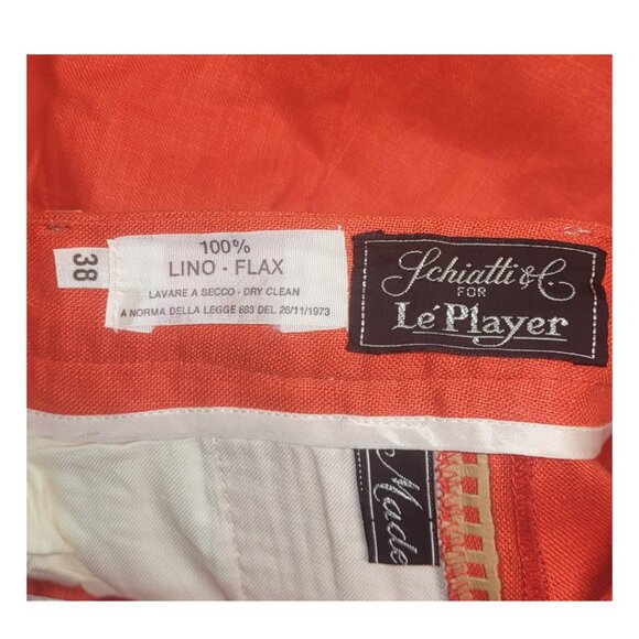 Schiatti & Co For Le Player Red Pants with Leather Detail. Size  XS (Designer si - Picture 6 of 6